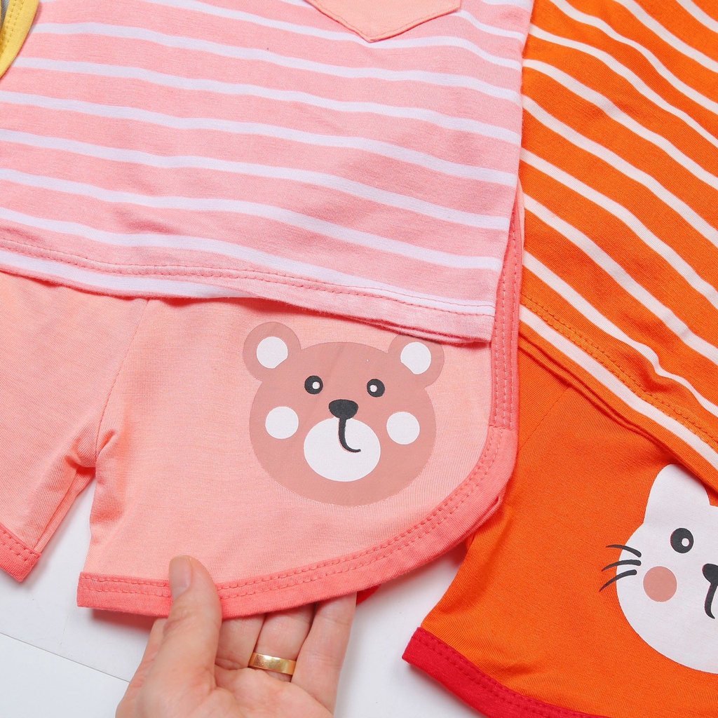 Bộ Sát Nách Thun Lạnh✨FREE SHIP✨Dể Thương Cho Bé Gái Bé Trai, Đủ Màu