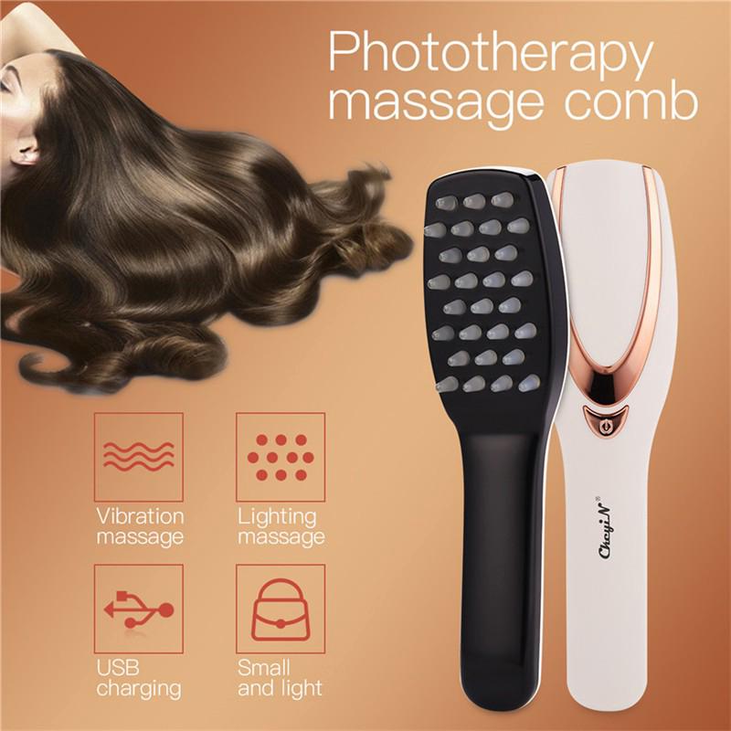 Lược chải tóc massage da đầu CkeyiN có đèn chiếu sáng