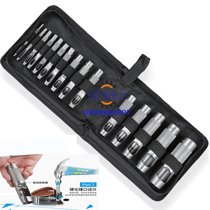 Bộ đục lỗ tròn, Đục lỗ da 15 chi tiết 3-25mm Cao Cấp