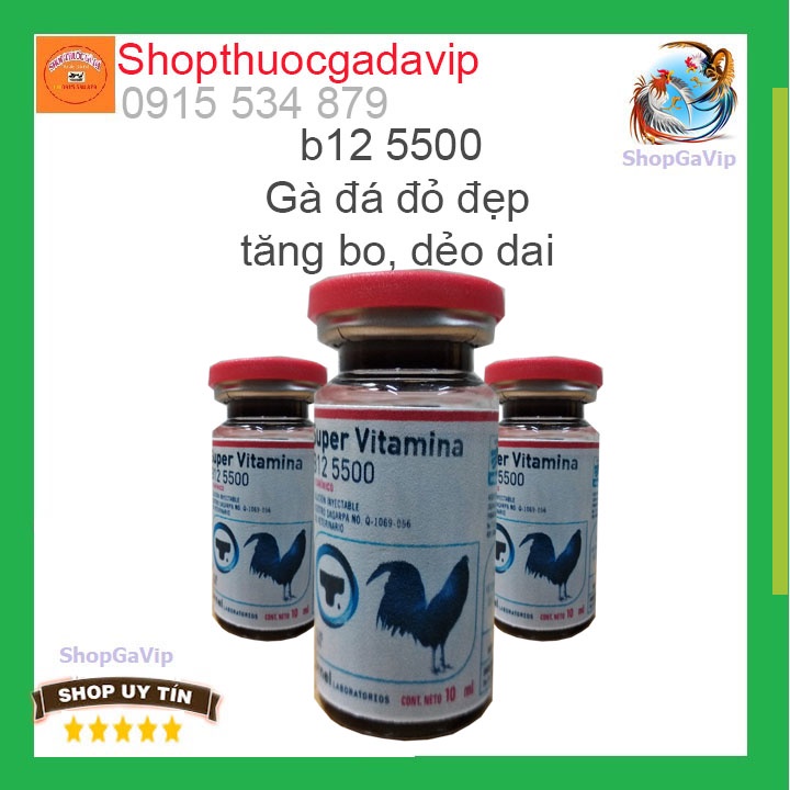 super vitamin b12 5500 nuôi gà đá tăng bo đỏ đẹp