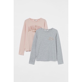 Set 2 áo phông nữ dài cổ tròn của H&M - Nhật Bản