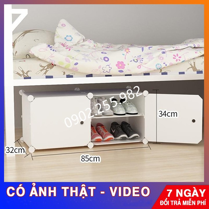 “SALE SỐC” Tủ giày nhựa lắp ghép 4 ô nhỏ (Chia ô) để được 8 đôi Giầy/Dép- LẮP NGANG