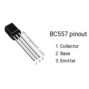 [4 CON] Transistor BC557 TO-92 PNP 100mA 45V (557)