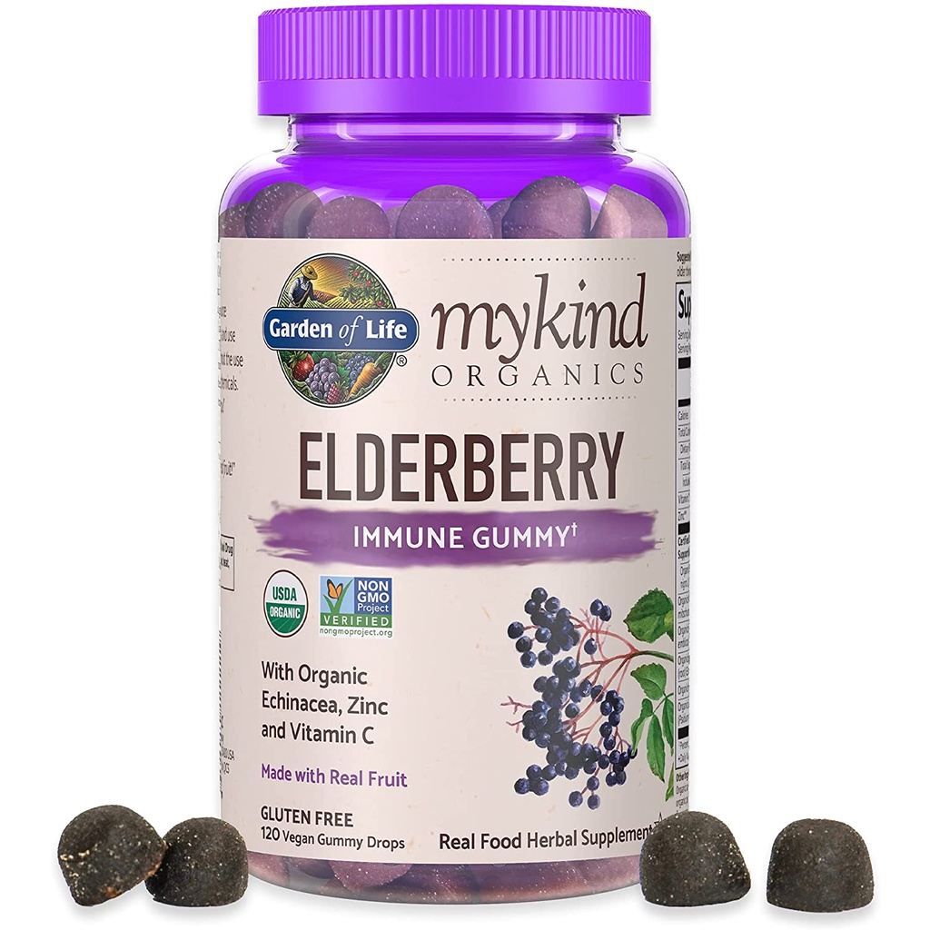 Kẹo dẻo hữu cơ tăng sức đề kháng (Organic Elderberry Immune Gummy) - Garden of Life - 120viên - HCMShop