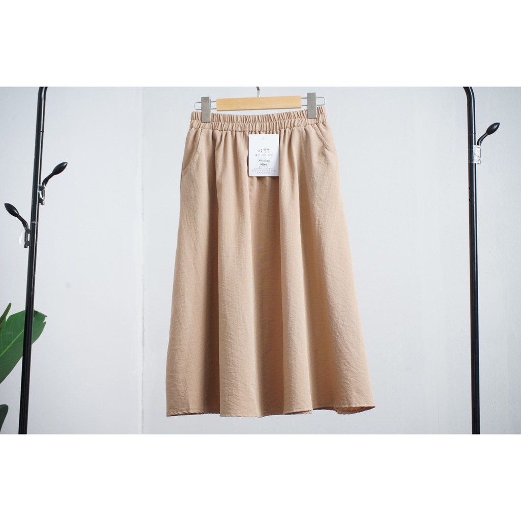 Chân Váy Dài Qua Gối Chất Đũi Eo Chun Sau nhiều màu - Hàng QC Zuca Shop | BigBuy360 - bigbuy360.vn