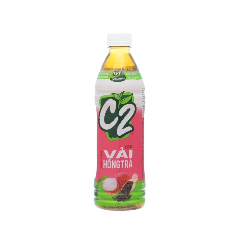 TRÀ XANH C2 ĐÀO HỒNG TRÀ/ VẢI HỒNG TRÀ 455ML