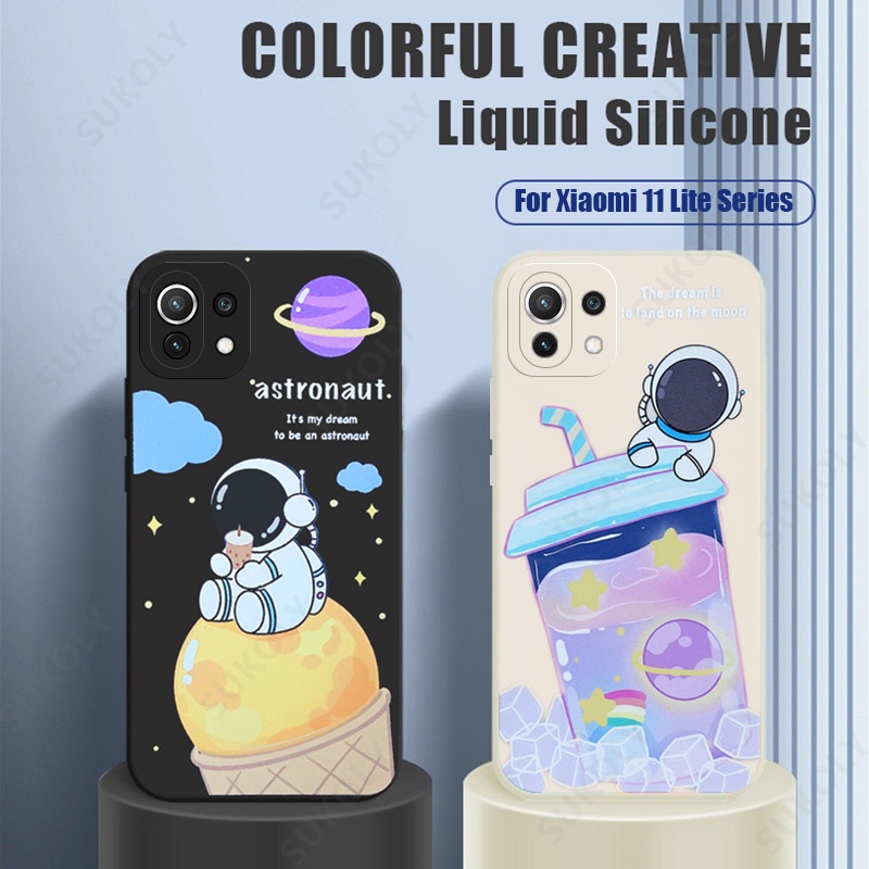 ốp lưng điện thoại phi hành gia thương hiệu thời thượng tương thích Cho Xiaomi Redmi Note 11 Pro 10 Pro 9s 9 8 7 7S Pro Redmi 8 9A 9C 9t 10 Vỏ TPU mềm chống rơi chống sốc case