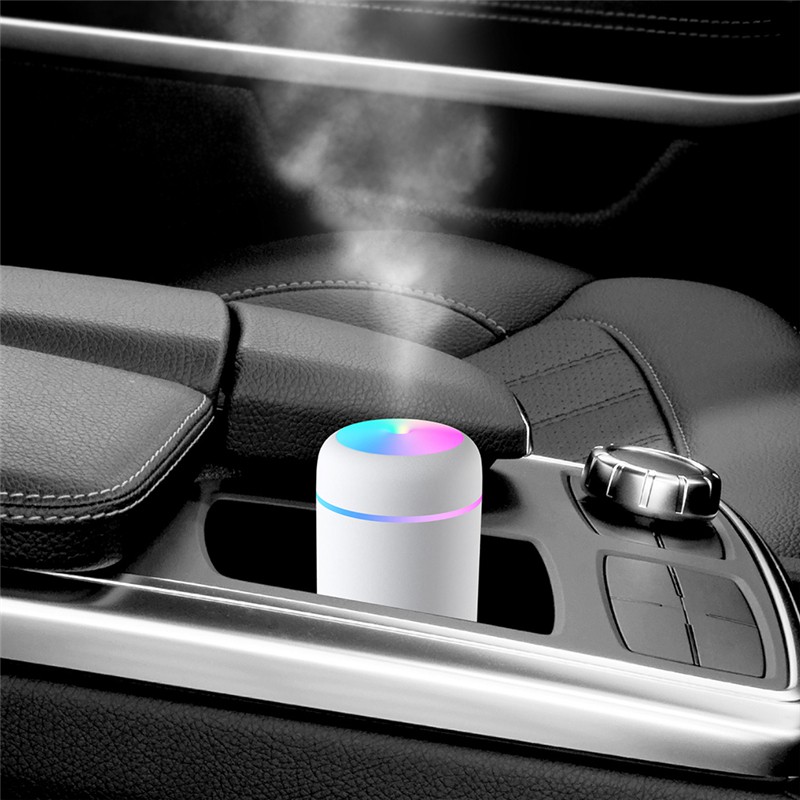 Cốc màu 300ml Máy làm ẩm không khí USB Máy tạo độ ẩm siêu âm Máy tạo mùi xe hơi Máy tạo sương mù với 7 màu Đèn LED Máy lọc không khí văn phòng mini DQ107