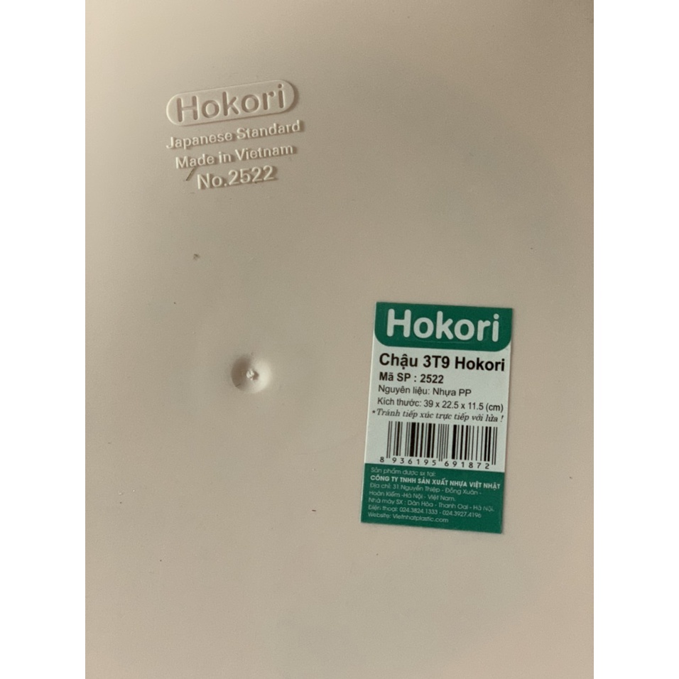 Chậu nhựa 39cm Việt Nhật Hokori 2522, chậu cao cấp tắm gội cho bé chính hãng