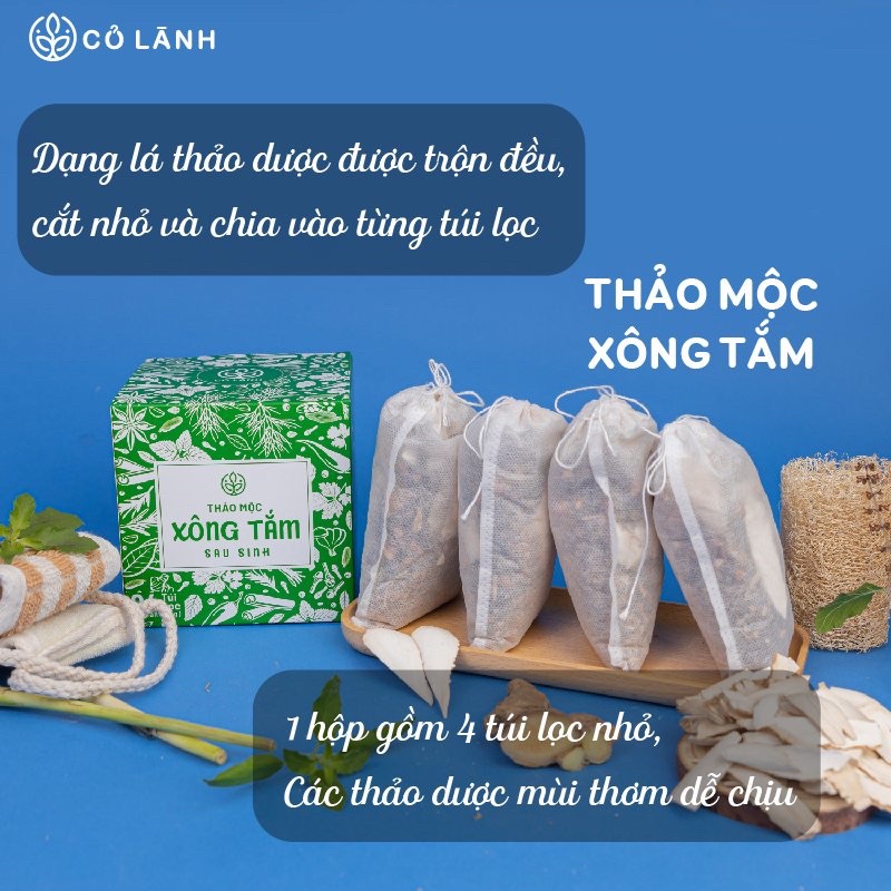 Thảo mộc xông tắm sau sinh Cỏ Lành - 4 Túi lọc