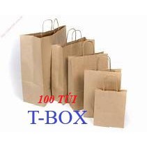 100 túi giấy kraft (túi xi măng, có quai), nhiều size
