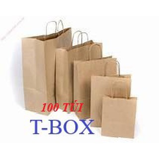 100 túi giấy kraft , nhiều size
