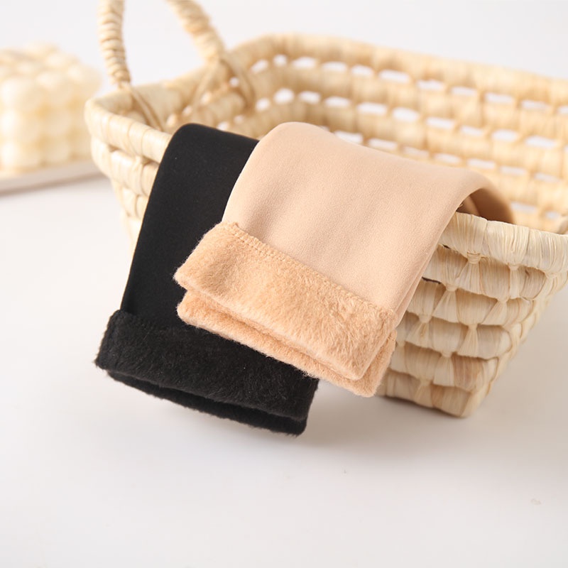 Tất Chân Lót Lông Giữ Nhiệt Ấm Áp Cho Nữ 2 Màu Đen Da