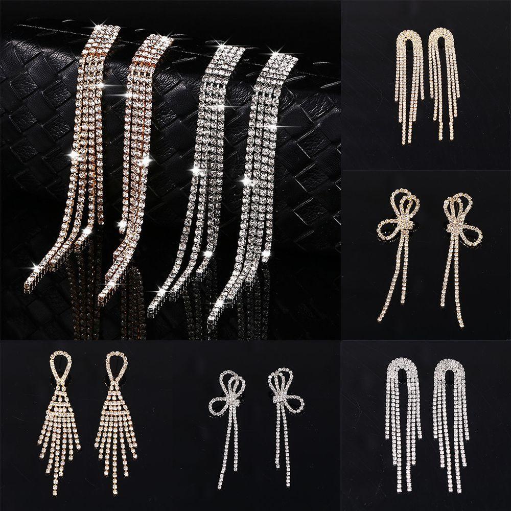 Bông Tai Dáng Dài Phối Tua Rua Sang Trọng Thời Trang Cho Nữ