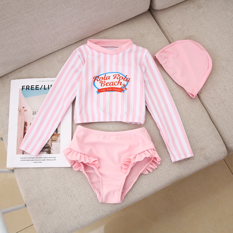 Ins new children's swimsuit girl's big child fashion princess baby girl split swimming suit