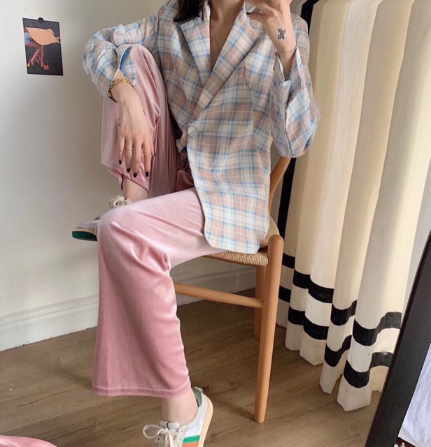 Quần nhung ống suông cạp chun | BigBuy360 - bigbuy360.vn