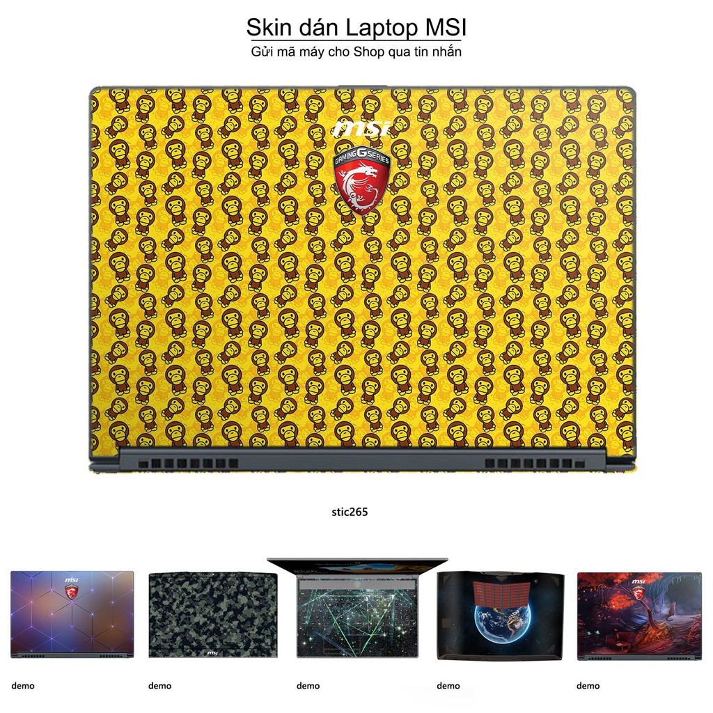 Skin dán Laptop MSI in hình baby milo - stic257 (inbox mã máy cho Shop)