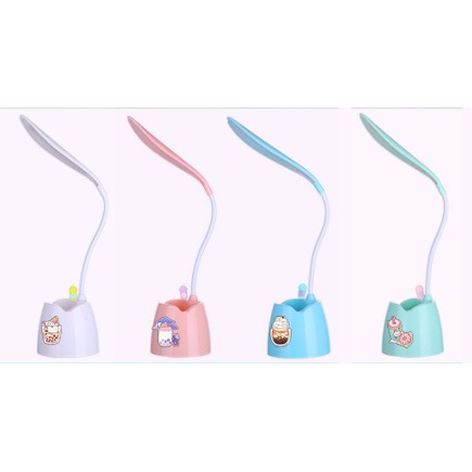 Đèn bàn Led trà sữa DBL11 cute kèm ống cắm bút ( có thể đỡ điện thoại ) hoạt hình dễ thương idol thần tượng boba tea