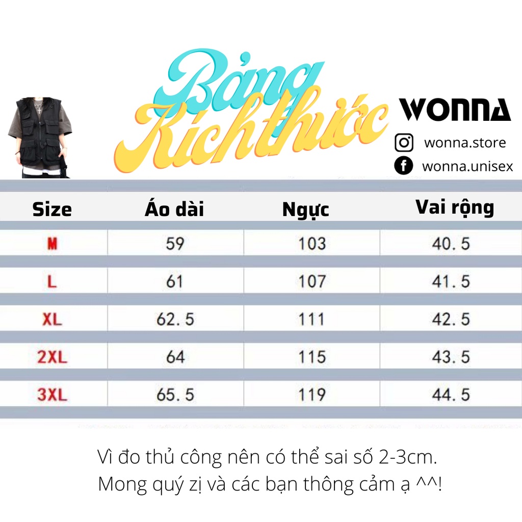 Áo gilê GILE nam nữ áo phao đen ngầu cá tính Hàn bigsize form rộng hot street style darkswear menswear túi hộp TACTICAL