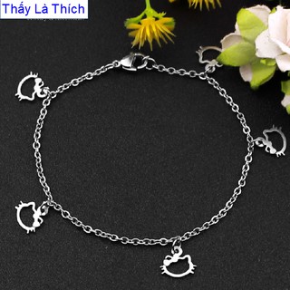 Giảm u20ab23,000] Lắc tay nữ Thấy là thích kiểu 5 đầu mèo Kitty rỗng 