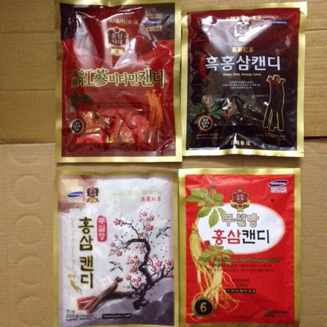 4 loại kẹo sâm Hàn Quốc
