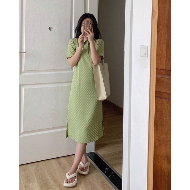Váy polo hoạ tiết kẻ ô Nana21 Nanastore21