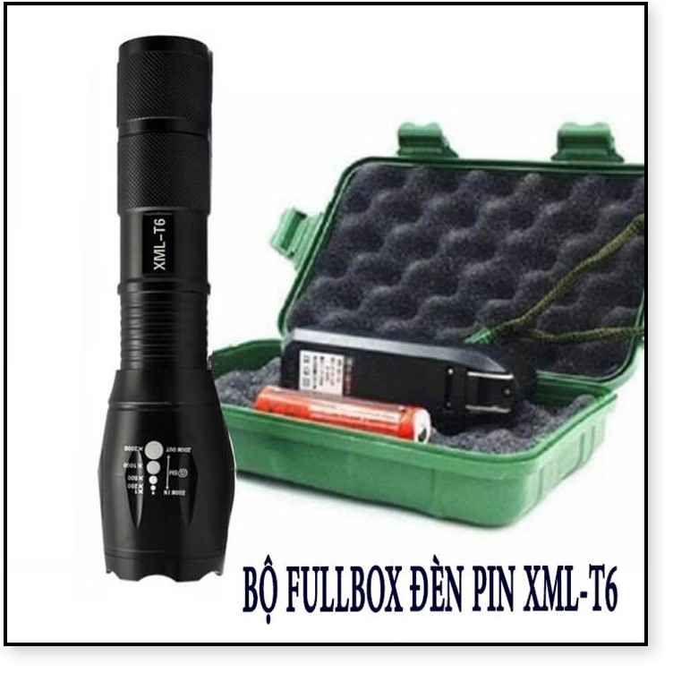 Đèn pin siêu sáng Police XML-T6 - Made in Japan - Hàng chuẩn loại tốt, chiếu sáng mạnh, độ bền cao - Bảo hành 1 đổi 1 tr