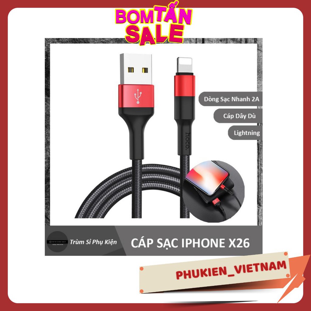 Cáp Sạc Hoco X26 ✓ Cáp sạc iphone, ipad ipod chính hãng