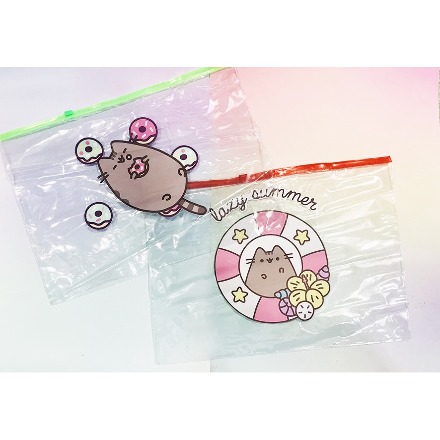 Clear bag pusheen A4/A5 CLBI4 Túi đựng tài liệu mèo may mắn siêu anh hùng doremon sumikko