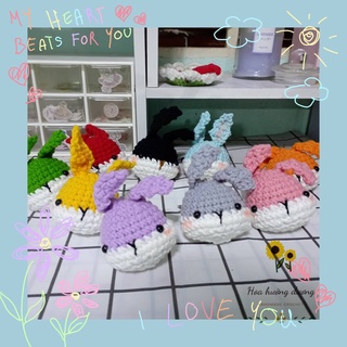 Móc khóa thỏ từ len handmade