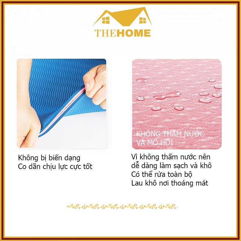 Thảm Tập Yoga 2 Lớp TPE Độ Dày Chuẩn 8mm (KÈM TÚI ĐỰNG), Thảm Tập Gym Chống Trơn Trượt