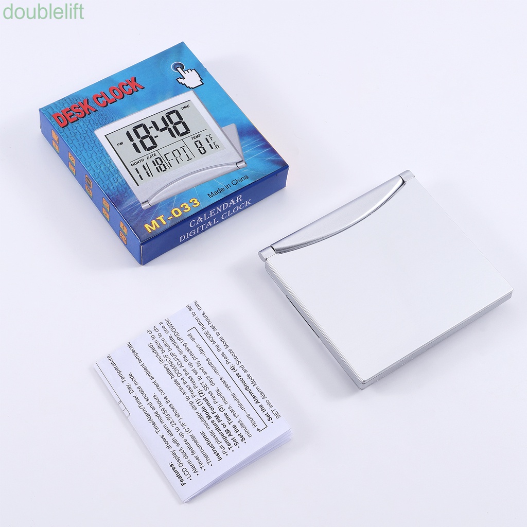 Đồng hồ báo thức điện tử màn hình LCD để bàn linh hoạt kèm vỏ bọc