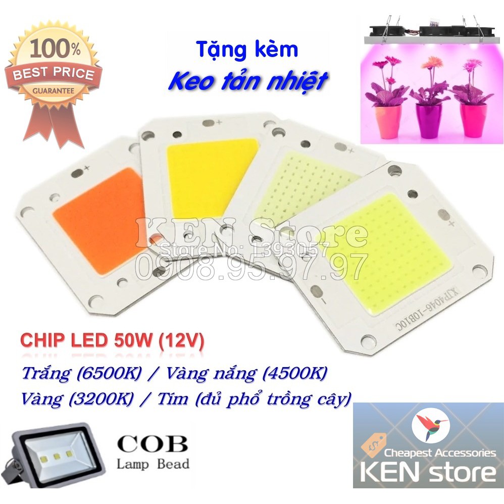 Chip led, nhân led 50W điện 12V DC