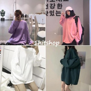 Áo dài tay trơn form rộng Unisex