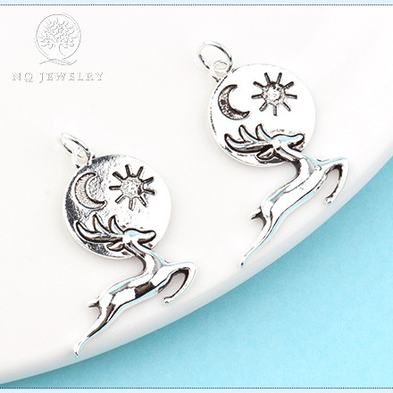 Charm bạc hình con tuần lộc treo - NQ Jewelry
