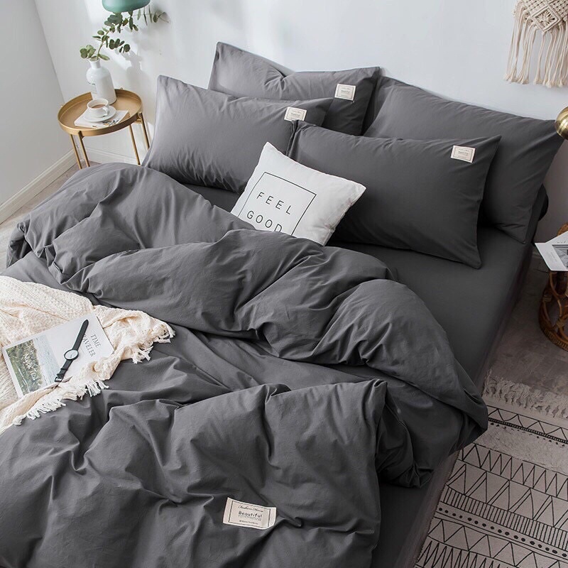 Bộ chăn ga gối cotton đũi hè cotton tici đủ size đệm dùng được hai mặt miễn phí bo chun COZY HOME cao cấp chính hãng