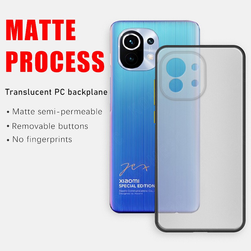 Ốp điện thoại PC cứng bán trong suốt cho Xiaomi Mi Note 11 10 10T 9T Pro Lite Xiaomi11Lite Mi11Lite 5G