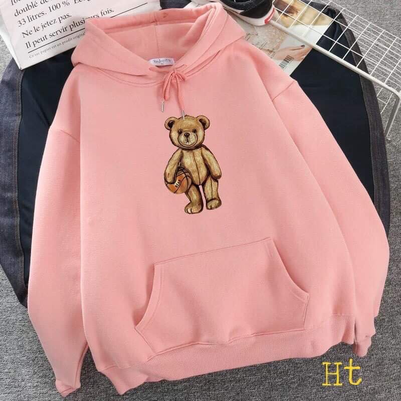 Áo hoodie gấu cầm bóng HT11