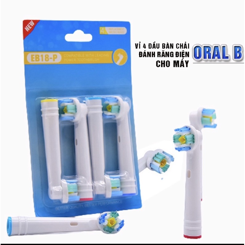 Set 4 đầu bàn chải thay thế cho bàn chải đánh răng điện oral B  dùng cho răng niềng, răng yếu