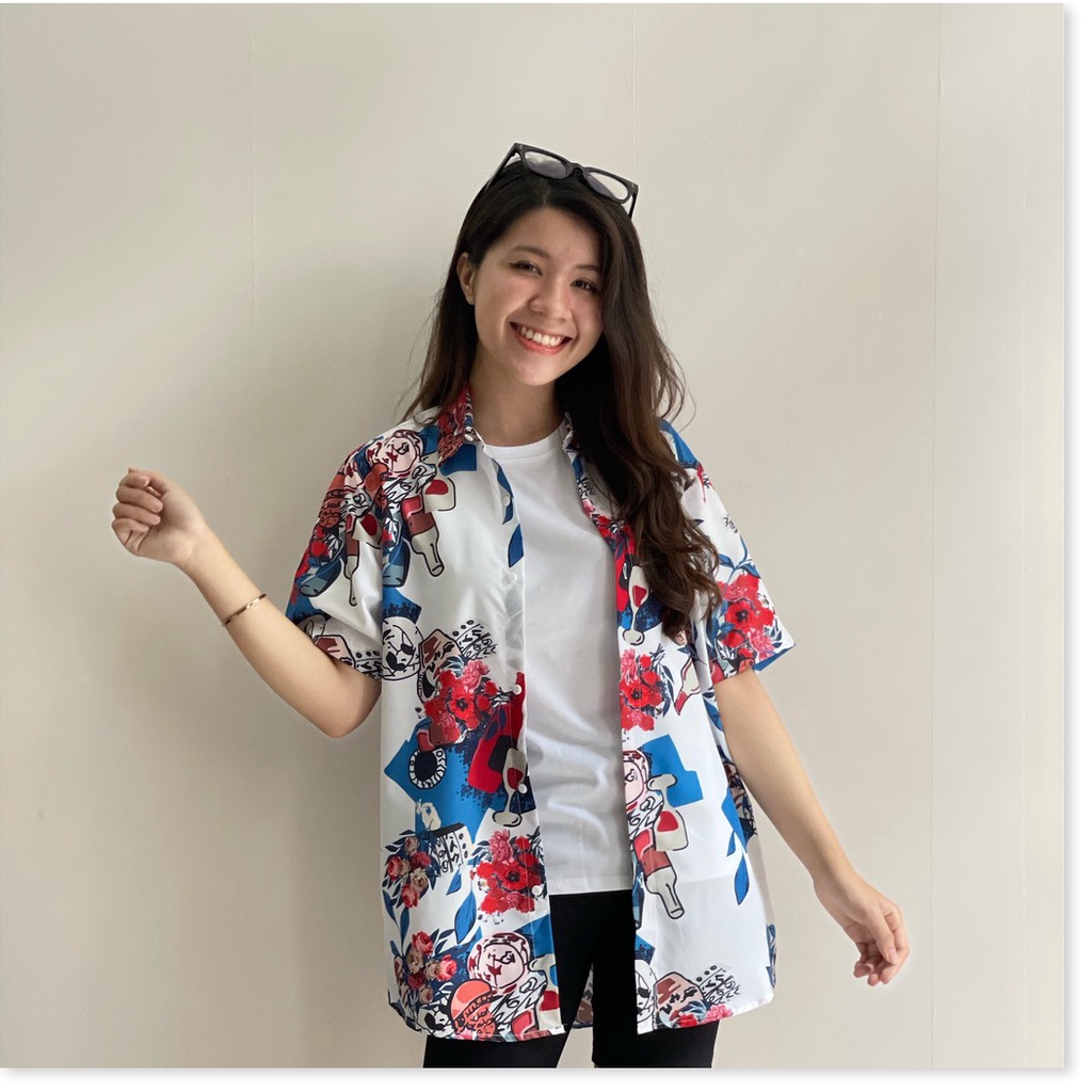ÁO SƠ MI HOẠ TIẾT HOA MÀU CỰC ĐẸP , HOT 2021 KME FASHION