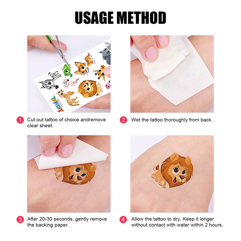 Set 5 tấm hình xăm dán dạ quang chống nước in hình khủng long cho bé