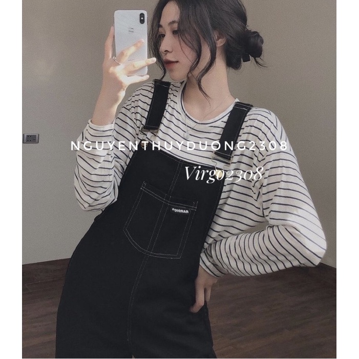 QUẦN YẾM JEANS CHỈ NỔI DÁNG DÀI Y01 style Hàn quốc