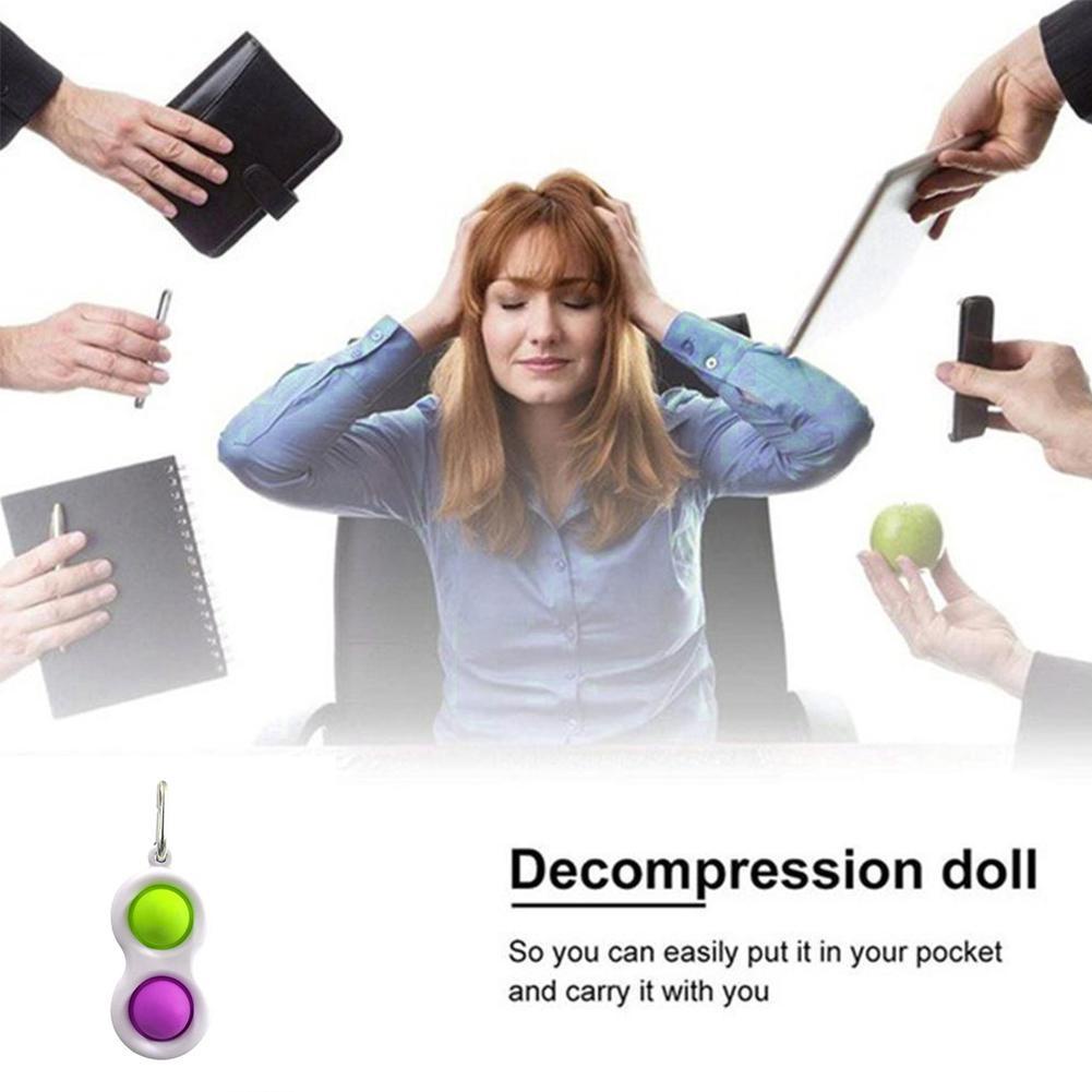 Móc khóa đồ chơi nhấn bóng mini giúp giảm căng thẳng phong cách đơn giản D8V6