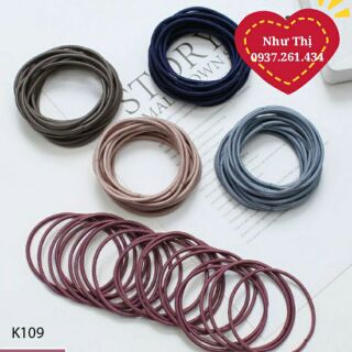 5 sợi thun cột tóc 1k, chun cột tóc nhiều màu, phụ kiện 1k