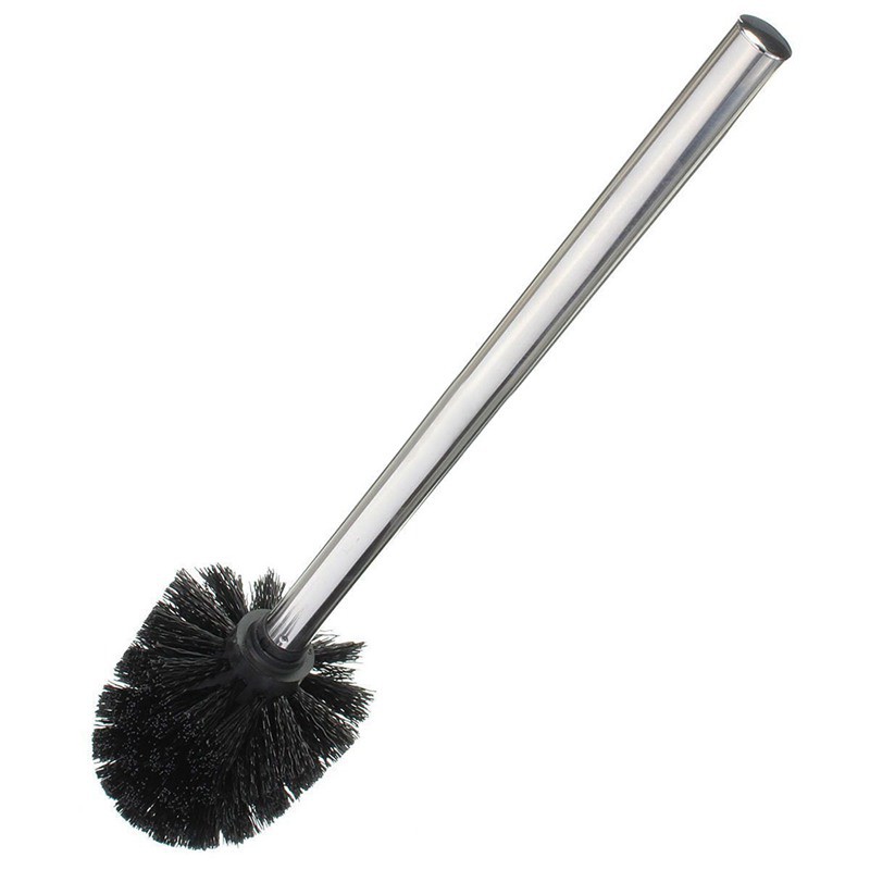 Replacement Stainless Steel WC Bathroom Cleaning Toilet Brush Black Head