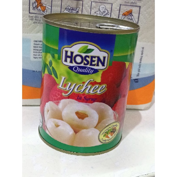 Vải tươi ngâm Hosen đóng hộp 565g