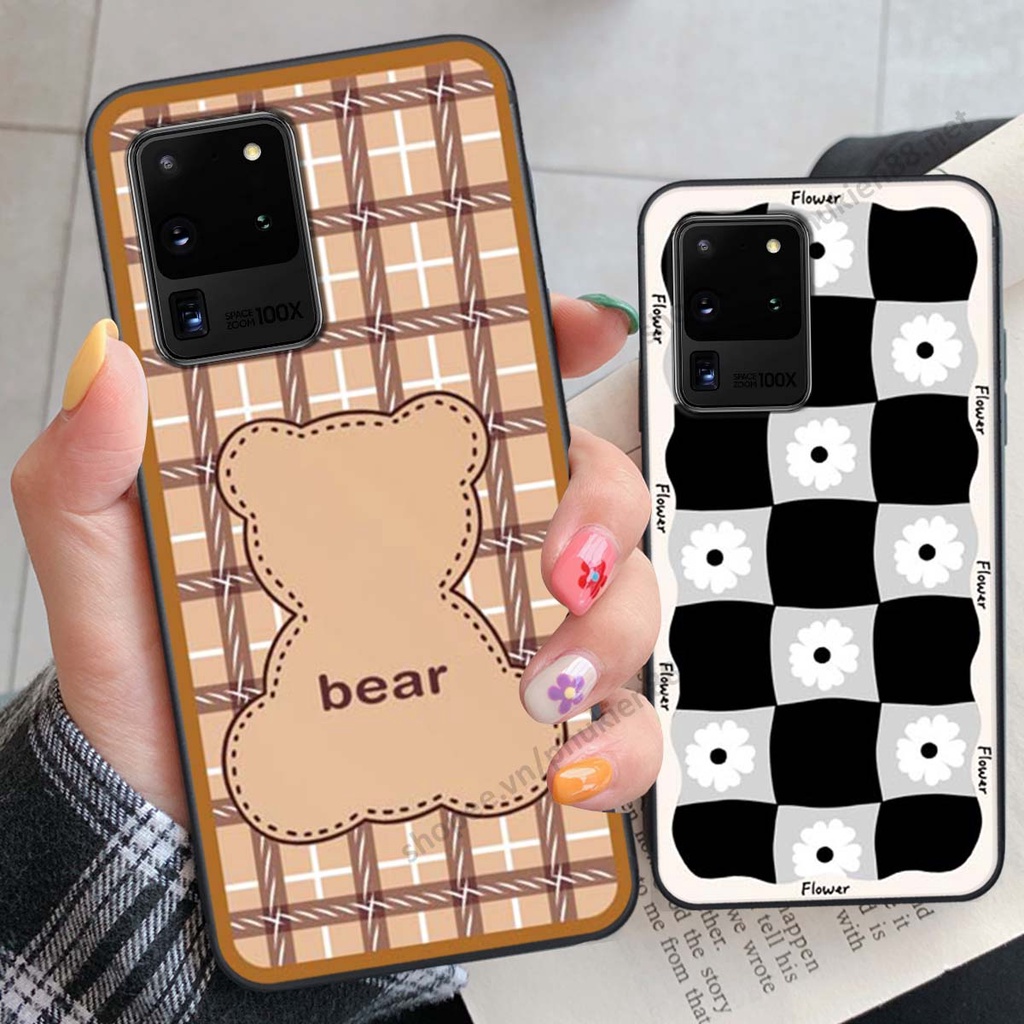 Ốp lưng Samsung S20 Ultra ốp điện thoại LineBear, bé tóc xù, hoa siêu đẹp