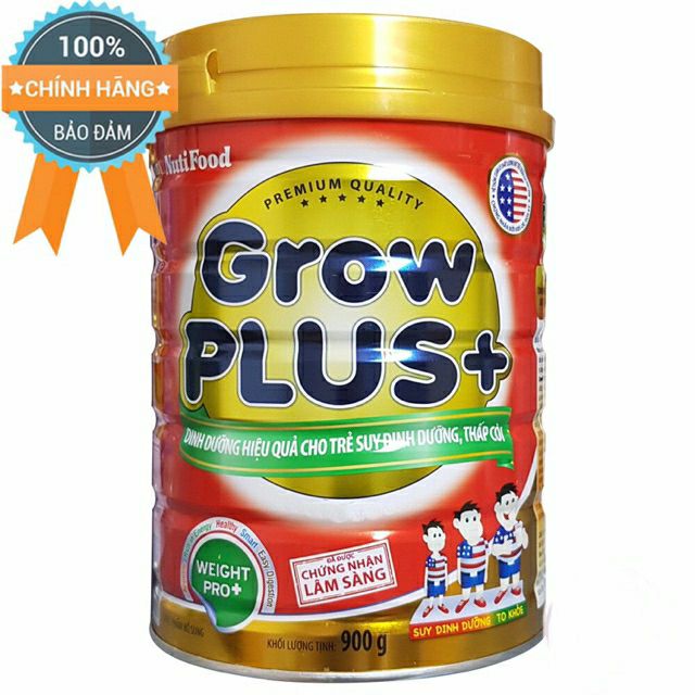 Mẫu mới Sữa GROWLUS + Đỏ Nutifood 900g ( Thực Phẩm Dinh Dưỡng Cho Trẻ Thấp Còi ) Hộp Đẹp Date Mới Nhất