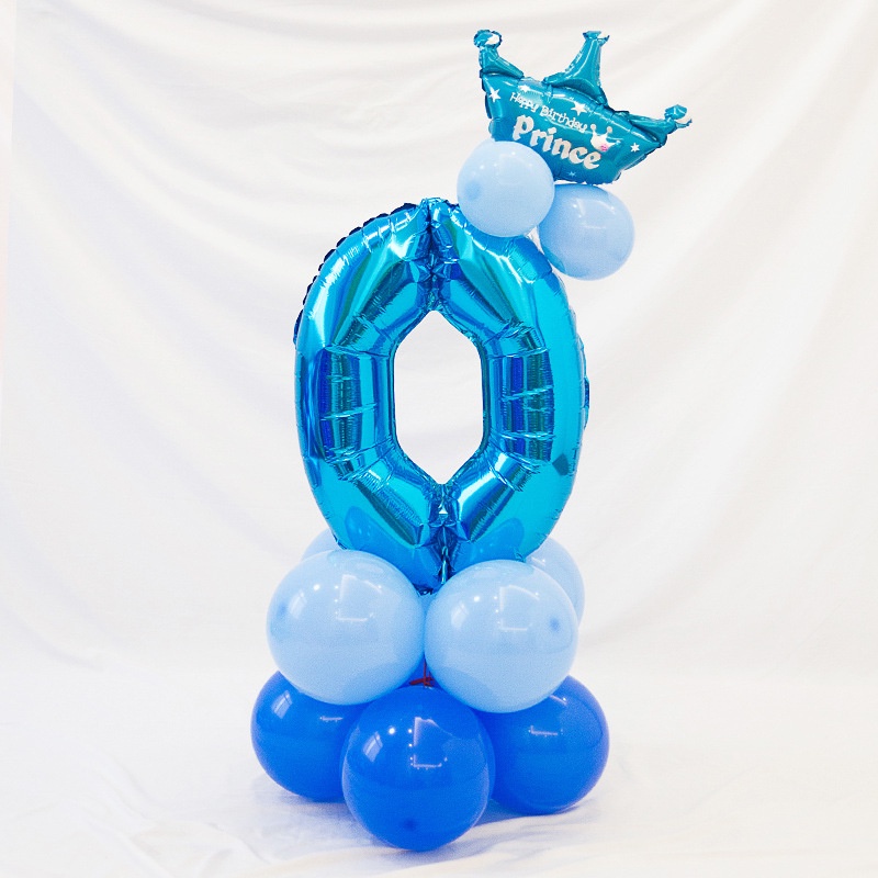 Bong Bóng Hình Chữ Số 0-9 Màu Hồng/Xanh Dương Trang Trí Tiệc Sinh Nhật Cho Bé
