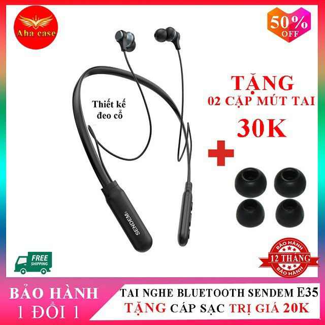 Tai nghe bluetooth thể thao Sendem e35 PH16 SD design bluetooth v 5.0 pin 7 giờ